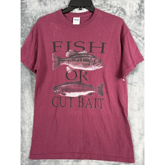 Glidan Other - Unisex Fishing Men's T-Shirt Fish or Cut Bait Size Adult Medium Woman's Shirt